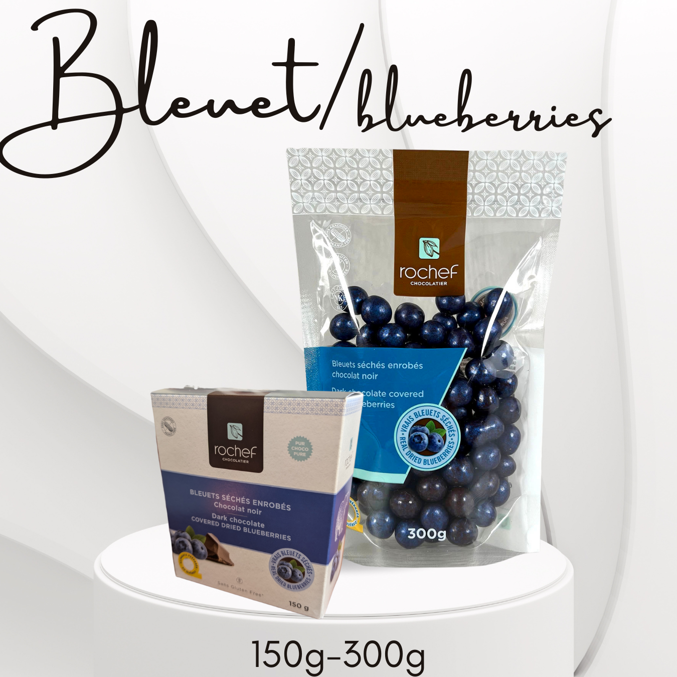 Dark chocolate covered real dried blueberries