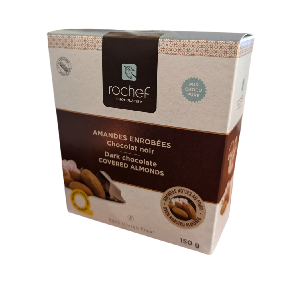 
                      
                        Amandes rôties au four enrobées de chocolat noir
                      
                    