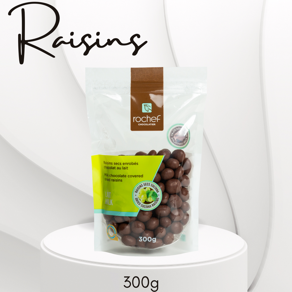 Milk chocolate covered raisins