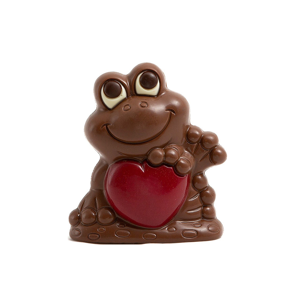 
                      
                         adorable milk chocolate frog with a red heart 150g
                      
                    